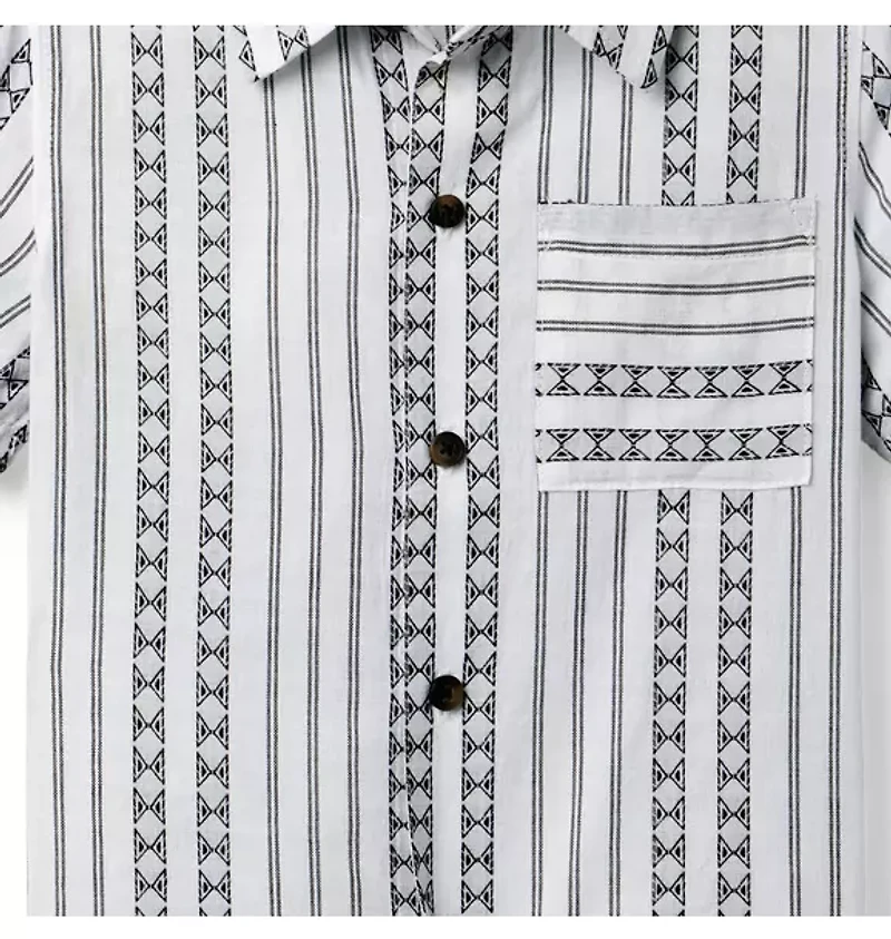 Textured Geo Striped Shirt