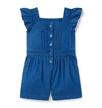 Chambray Pintuck Romper