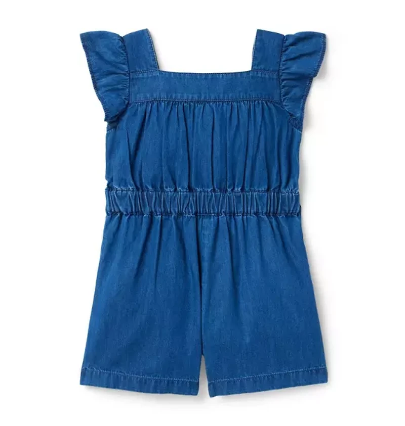 Chambray Pintuck Romper