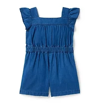 Chambray Pintuck Romper