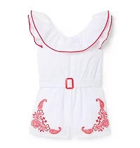 Embroidered Paisley Romper