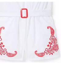 Embroidered Paisley Romper