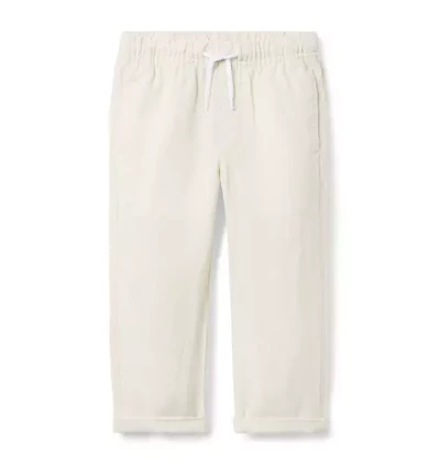 Relaxed Linen-Cotton Cuffed Pant