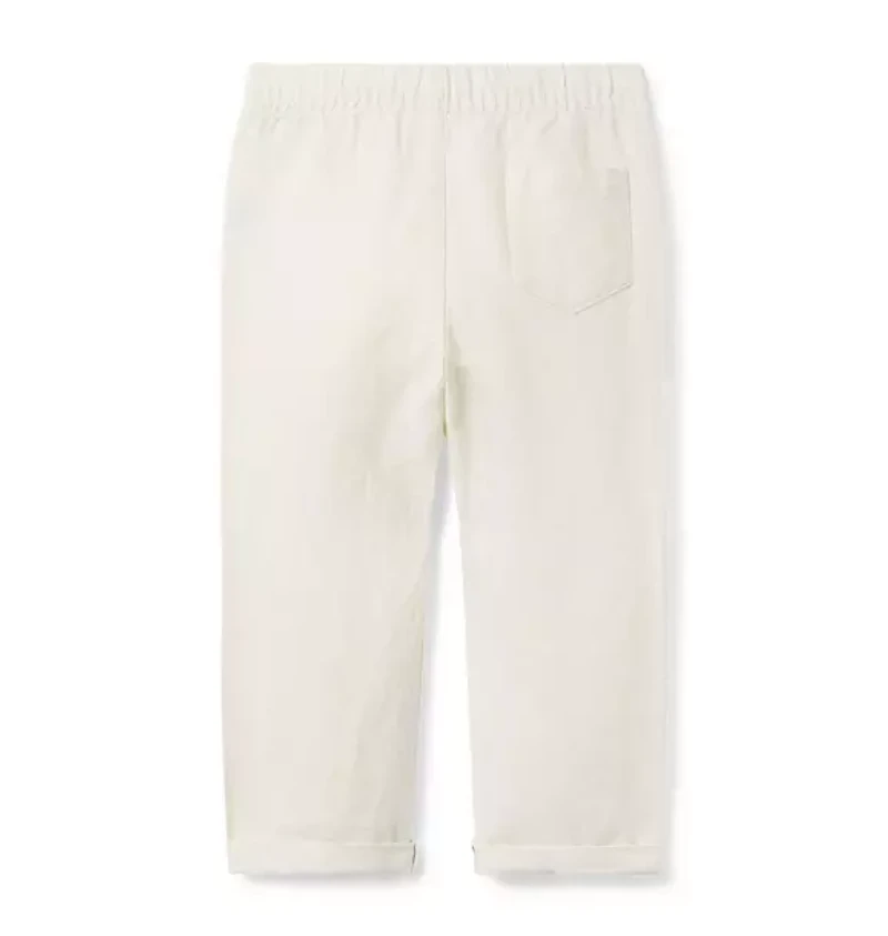 Relaxed Linen-Cotton Cuffed Pant