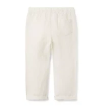 Relaxed Linen-Cotton Cuffed Pant