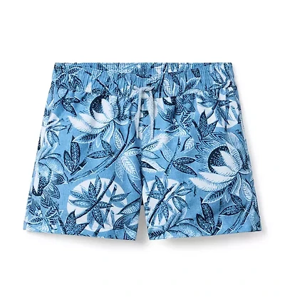 Recycled Tropical Leaf Swim Trunk