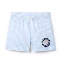 Seersucker Striped Swim Trunk