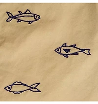 Embroidered Fish Twill Short