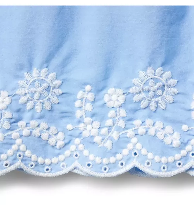 Embroidered Floral Hem Top