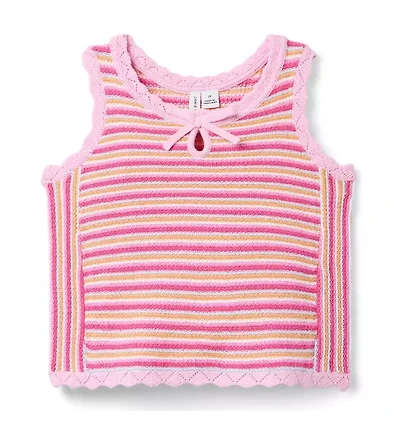 Striped Scalloped Sweater Top