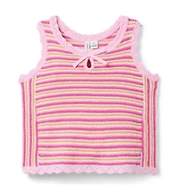 Striped Scalloped Sweater Top