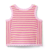 Striped Scalloped Sweater Top