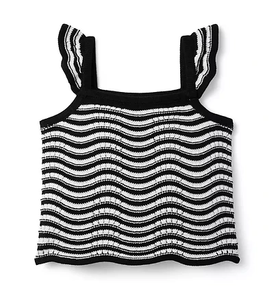 Wavy Striped Sweater Top