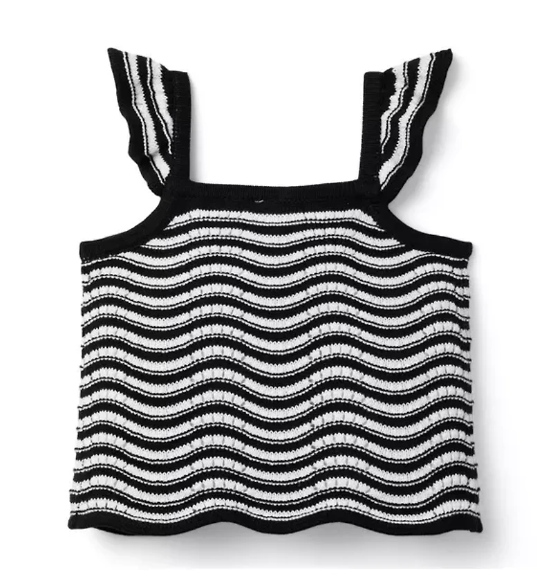Wavy Striped Sweater Top
