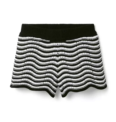 Wavy Striped Sweater Short