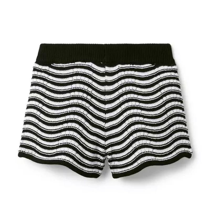 Wavy Striped Sweater Short