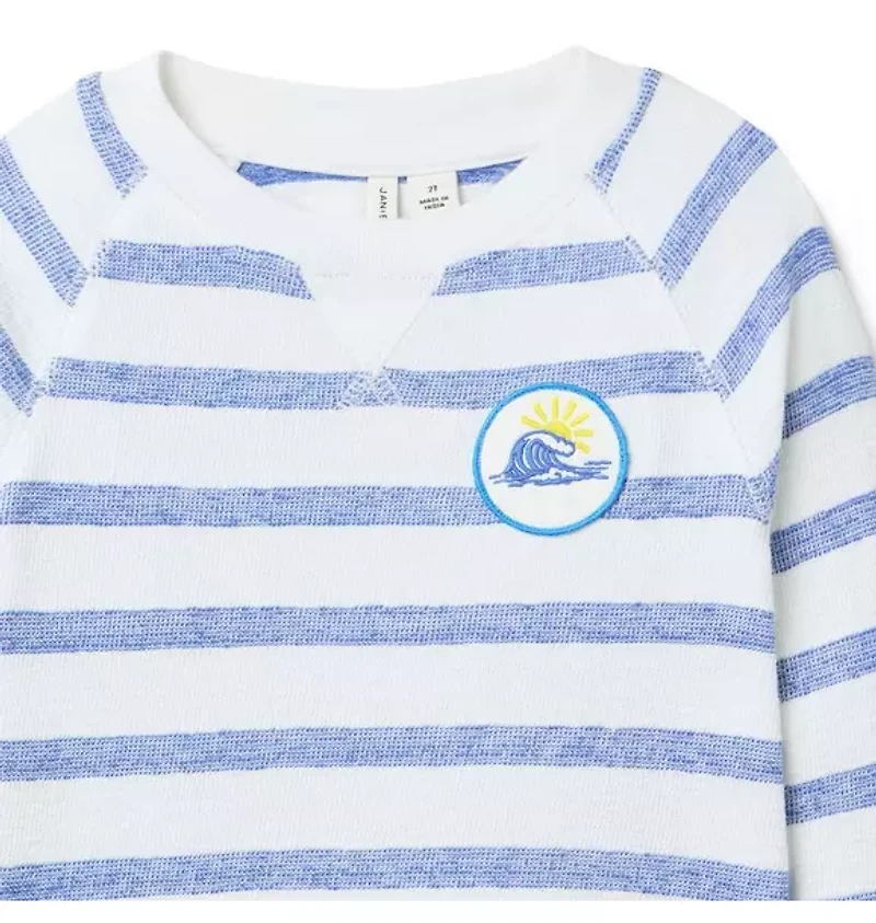 Striped Wave Patch Sweatshirt