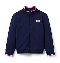 Embroidered Flag Pique Jacket