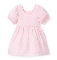 Pintuck Puff Sleeve Dress