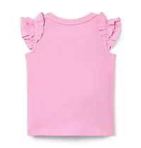 Ribbed Ruffle Sleeve Top