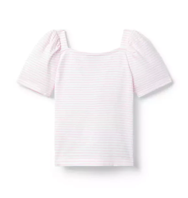 Embroidered Striped Top