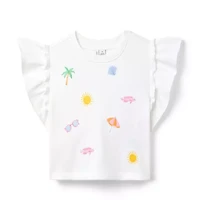 Embroidered Tropical Icon Top