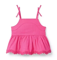 Lace Trim Peplum Top