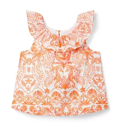 Seaside Ruffle Collar Top