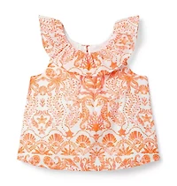 Seaside Ruffle Collar Top