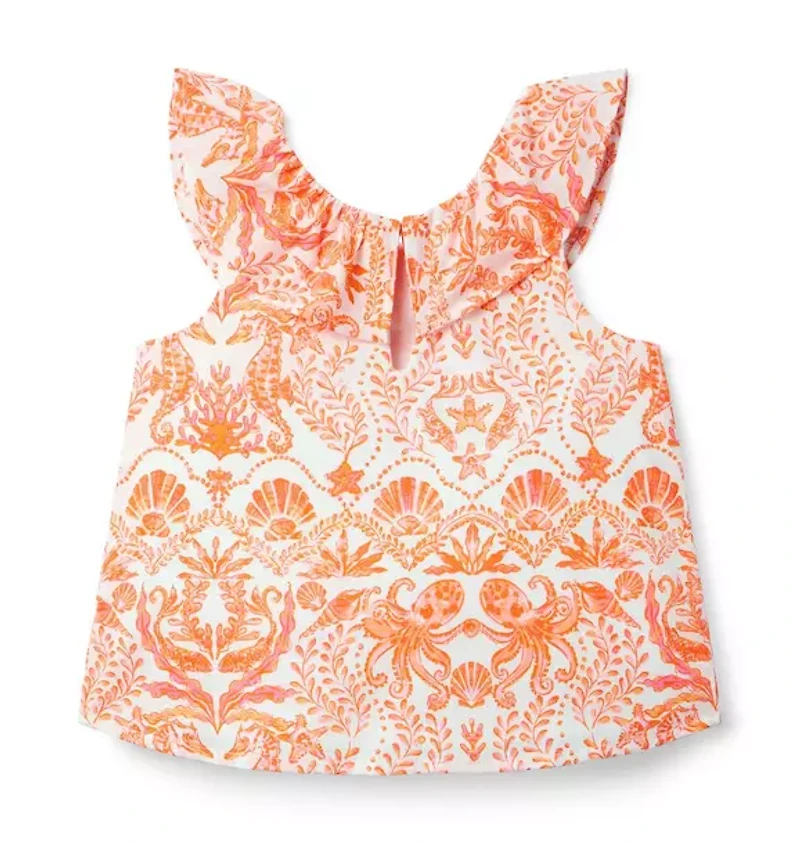 Seaside Ruffle Collar Top