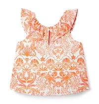 Seaside Ruffle Collar Top