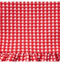 Gingham Jacquard Peplum Top