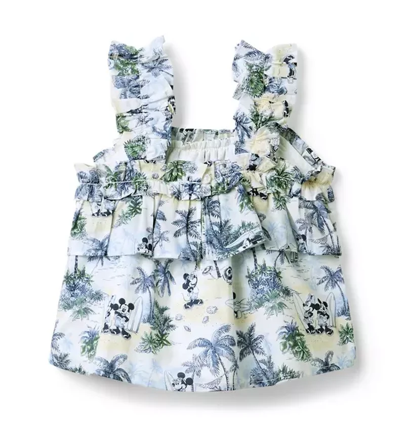 Disney Mickey Mouse Surf Toile Ruffle Top