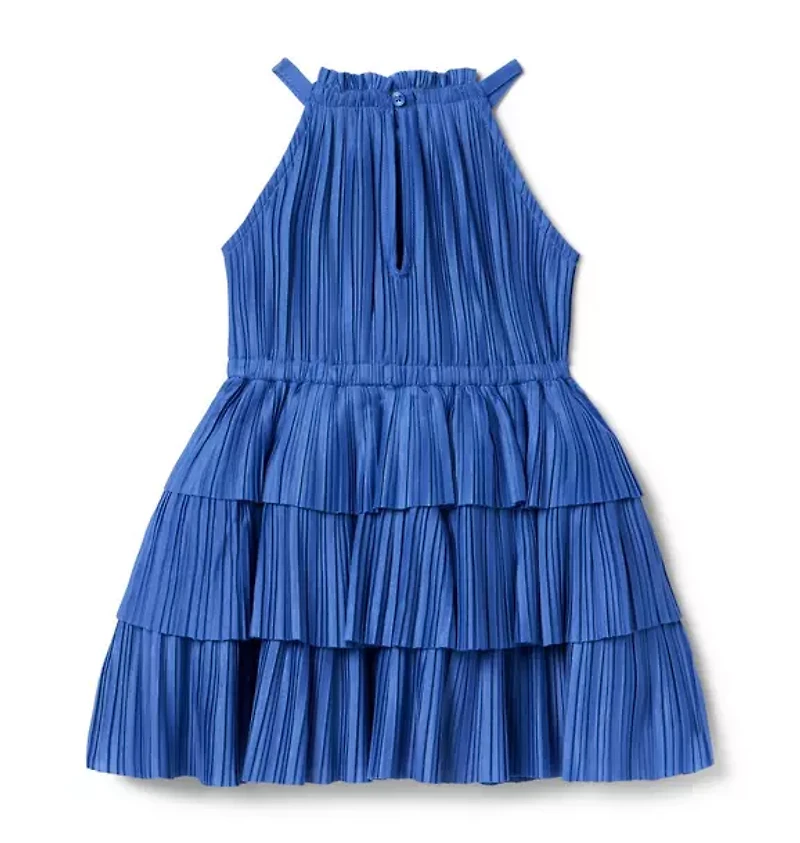 Pleated Tiered Ruffle Dress