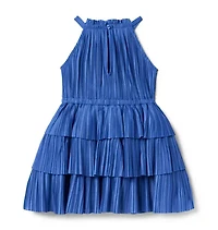 Pleated Tiered Ruffle Dress