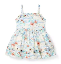 Island Floral Bubble Hem Dress