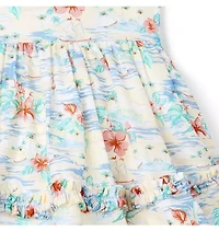 Island Floral Bubble Hem Dress