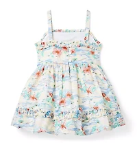 Island Floral Bubble Hem Dress