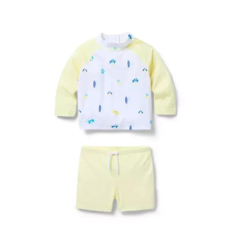 Baby Summer Icon Rash Guard 2-Piece Swimsuit