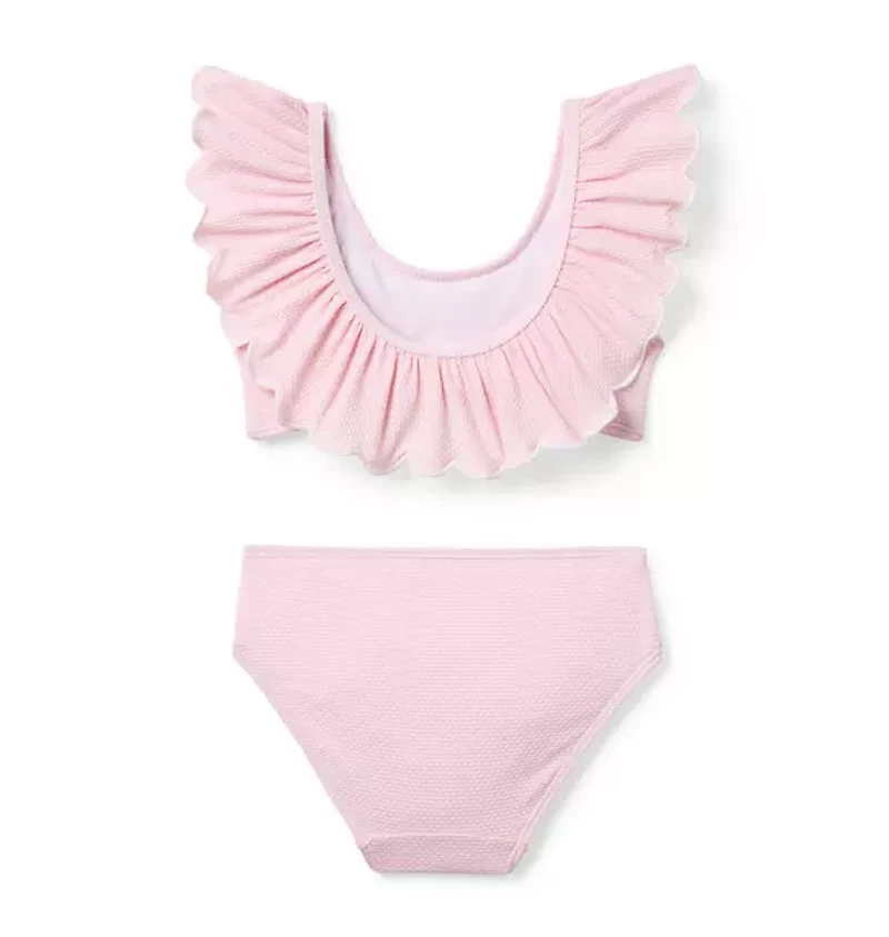 Textured Ruffle 2-Piece Swimsuit