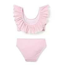 Textured Ruffle 2-Piece Swimsuit