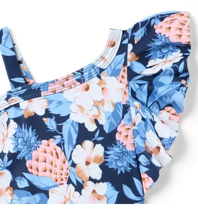Pineapple Floral Ruffle Swimsuit