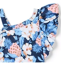 Pineapple Floral Ruffle Swimsuit