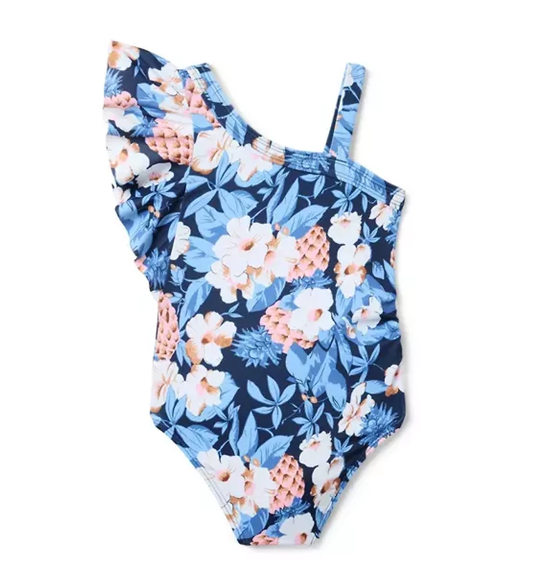 Pineapple Floral Ruffle Swimsuit
