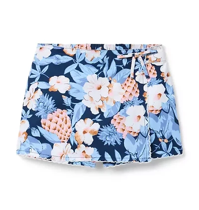 Pineapple Floral Wrap Skort