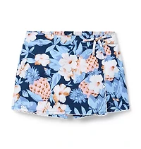 Pineapple Floral Wrap Skort