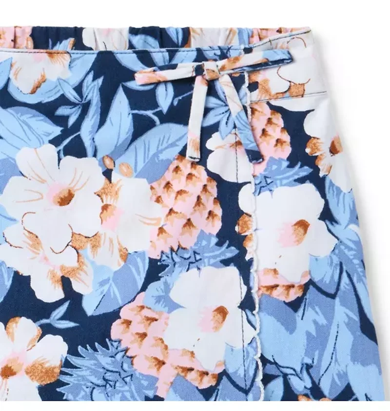 Pineapple Floral Wrap Skort