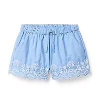 Embroidered Floral Hem Short