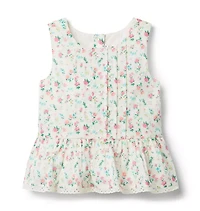 Ditsy Floral Pintuck Top
