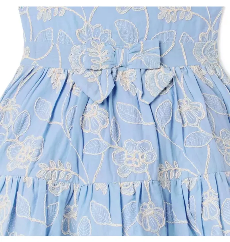 Embroidered Floral Bow Dress